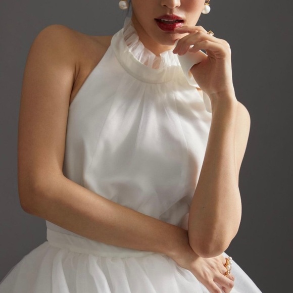 Hutch Tulle Halter Mini Dress Backless White size 6 or Small New - Picture 5 of 8